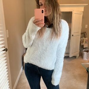 Fuzzy white sweater from H&M